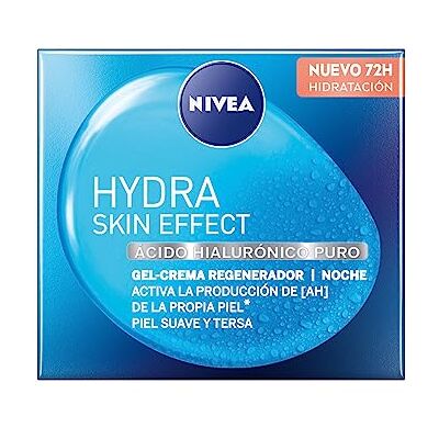NIVEA Hydra Skin Effect Crema de noche regeneradora con ácido hialurónico puro (50 ml), gel crema para el cuidado de noche con 72h de hidratación, crema facial hidratante NIVEA Hydra Skin Effect Crema de noche regeneradora con ácido hialurónico puro (50 ml), gel crema para el cuidado de noche con 72h de hidratación, crema facial hidratante