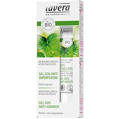 lavera Gel SOS Anti Granos Menta bio, zinc & ácido salicílico vegano cuidado facial biológico cosméticos naturales 100% certificados cuidado de la piel 4 Recipientes de 15 ml lavera Gel SOS Anti Granos Menta bio, zinc & ácido salicílico vegano cuidado facial biológico cosméticos naturales 100% certificados cuidado de la piel 4 Recipientes de 15 ml