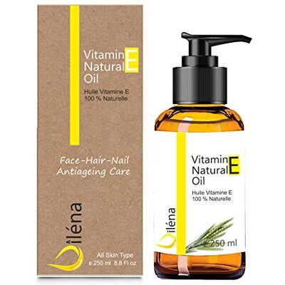 Oïléna Aceite Vitamina E (tocoferol) Antiedad Facial, Antiarrugas Contorno de Ojos, Desmaquillante Waterproof, Hidratante y Regenerador Piel, Cutículas, Uñas, Manos y Cabello 250 ml Oïléna Aceite Vitamina E (tocoferol) Antiedad Facial, Antiarrugas Contorno de Ojos, Desmaquillante Waterproof, Hidratante y Regenerador Piel, Cutículas, Uñas, Manos y Cabello 250 ml