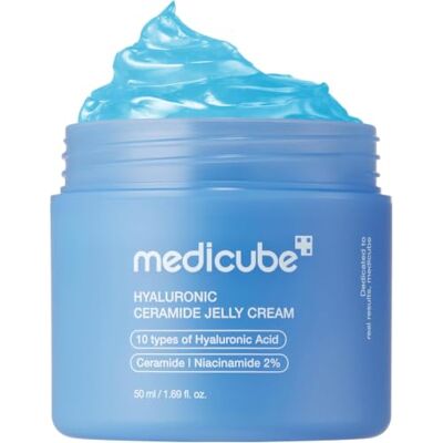medicube Jelly Cream with Hyaluronic Acid Crema Hidratante de Uso Diario, Hidratación de Larga Duración, Ácido Hialurónico y Péptidos para una Piel Equilibrada, 50ml medicube Jelly Cream with Hyaluronic Acid Crema Hidratante de Uso Diario, Hidratación de Larga Duración, Ácido Hialurónico y Péptidos para una Piel Equilibrada, 50ml