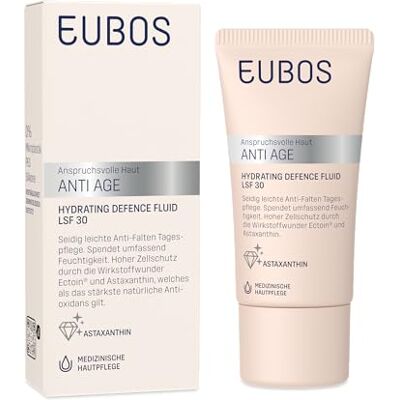 EUBOS ANTI AGE FLUIDO HIDRATANTE DEFENSIVO FPS 30: crema facial con astaxantina y ácido hialurónico Hidratación 72h Protección celular, rayos UV y radicales libres 50 ml EUBOS ANTI AGE FLUIDO HIDRATANTE DEFENSIVO FPS 30: crema facial con astaxantina y ácido hialurónico Hidratación 72h Protección celular, rayos UV y radicales libres 50 ml