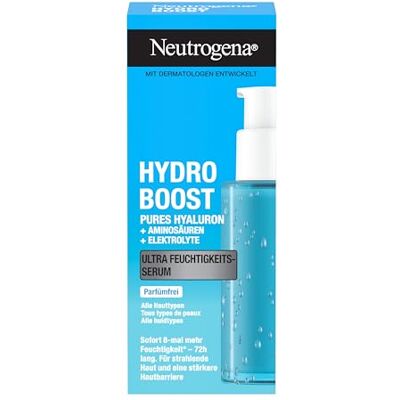 Neutrogena Hydro Boost Ultra Sérum facial hidratante sin perfume con ácido hialurónico, aminoácidos y electrolitos, sérum hidratante facial para todo tipo de piel, 30 ml Neutrogena Hydro Boost Ultra Sérum facial hidratante sin perfume con ácido hialurónico, aminoácidos y electrolitos, sérum hidratante facial para todo tipo de piel, 30 ml