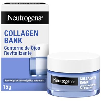 Neutrogena Collagen Bank Contorno de Ojos Revitalizante Crema Gel, 1 x 15 g, crema ojeras y bolsas con micropéptidos, mejora los 5 signos tempranos del envejecimiento Neutrogena Collagen Bank Contorno de Ojos Revitalizante Crema Gel, 1 x 15 g, crema ojeras y bolsas con micropéptidos, mejora los 5 signos tempranos del envejecimiento