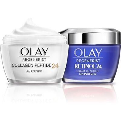 Olay Regenerist Retinol 24 Crema Hidratante de Día y Noche Sin Perfume, con Collagen Peptide24, Pack x 2 Uds, Piel Fuerte Y Luminosa En 14 Días, 100 ml Olay Regenerist Retinol 24 Crema Hidratante de Día y Noche Sin Perfume, con Collagen Peptide24, Pack x 2 Uds, Piel Fuerte Y Luminosa En 14 Días, 100 ml