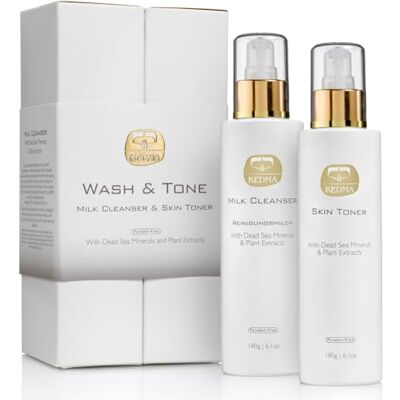 KEDMA Facial Cleansing Kit with Cleansing Milk and Tonic Cleanses and Balances For All Skin Types 2 x 180g KEDMA Facial Cleansing Kit with Cleansing Milk and Tonic Cleanses and Balances For All Skin Types 2 x 180g