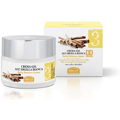 Helan , Linea Viso 3, Crema Hidratante Facial Mujer con Arcilla Blanca, Crema Hidratante Piel Grasa con Fórmula Gel Crema Cara Mujer contra Impurezas, Fluida y Ligera, con Canela y Pomelo 50 ml Helan , Linea Viso 3, Crema Hidratante Facial Mujer con Arcilla Blanca, Crema Hidratante Piel Grasa con Fórmula Gel Crema Cara Mujer contra Impurezas, Fluida y Ligera, con Canela y Pomelo 50 ml