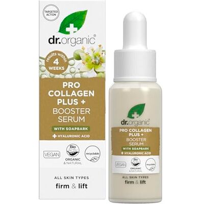 Dr.Organic Dr Organic Pro Suero potenciador de colágeno, ácido hialurónico, suaviza líneas finas y arrugas, antienvejecimiento, reafirmante, ligero, libre de crueldad animal, sin parabenos ni SLS, orgánico, 30ml Dr.Organic Dr Organic Pro Suero potenciador de colágeno, ácido hialurónico, suaviza líneas finas y arrugas, antienvejecimiento, reafirmante, ligero, libre de crueldad animal, sin parabenos ni SLS, orgánico, 30ml