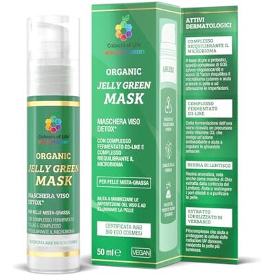 Colours Of Life MASCARILLA JELLY GREEN BIO DETOX mascarilla facial para pieles mixtas grasas, 50 ml Colours Of Life MASCARILLA JELLY GREEN BIO DETOX mascarilla facial para pieles mixtas grasas, 50 ml