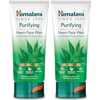 Himalaya Purifying Neem Face Wash with Neem & Turmeric, For Normal to Oily Skin, Formulated with 100% Herbal Ingredients -150ml (Pack of 2) Himalaya Purifying Neem Face Wash with Neem & Turmeric, For Normal to Oily Skin, Formulated with 100% Herbal Ingredients -150ml (Pack of 2)