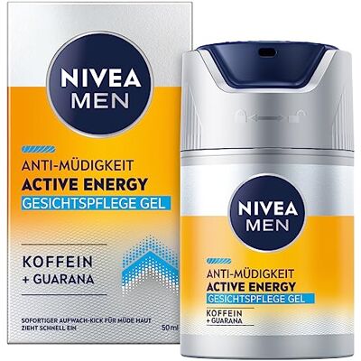 NIVEA MEN Gel de cuidado facial Active Energy (50 ml), crema facial revitalizante para hombres, crema hidratante de absorción rápida contra signos de fatiga NIVEA MEN Gel de cuidado facial Active Energy (50 ml), crema facial revitalizante para hombres, crema hidratante de absorción rápida contra signos de fatiga