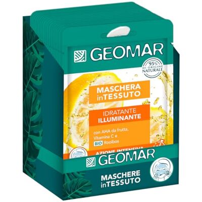 Geomar Mascarilla Facial en Tejido, Hidratante Iluminadora, 95% de Origen Natural, Dermatológicamente Probada, Fórmula Vegana, 24 x 22 ml Geomar Mascarilla Facial en Tejido, Hidratante Iluminadora, 95% de Origen Natural, Dermatológicamente Probada, Fórmula Vegana, 24 x 22 ml