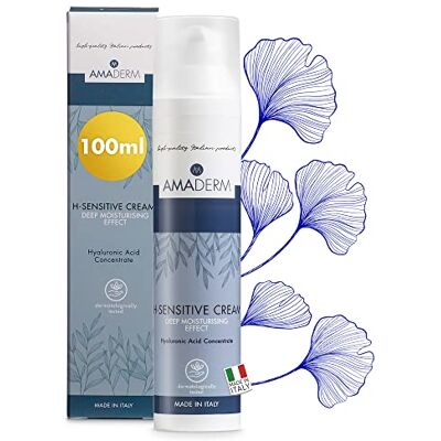 AMADERM H-Sensitive Men Cream 100ml Crema Facial Hombre Hidratante con Ácido Hialurónico Concentrado MADE IN ITALY Crema Hidratante Anti-fatiga 24H Ideal para el Afeitado FENOXIETANOL FREE AMADERM H-Sensitive Men Cream 100ml Crema Facial Hombre Hidratante con Ácido Hialurónico Concentrado MADE IN ITALY Crema Hidratante Anti-fatiga 24H Ideal para el Afeitado FENOXIETANOL FREE