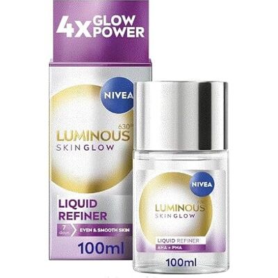 NIVEA Luminous630 Skin Glow Liquid Face Acid con AHA, PHA y Aloe Vera, 100 ml NIVEA Luminous630 Skin Glow Liquid Face Acid con AHA, PHA y Aloe Vera, 100 ml