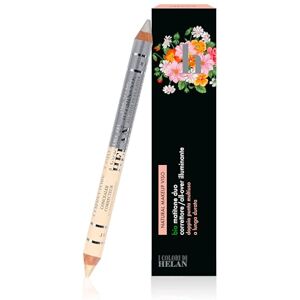 Helan I Colori di  Bio Pencil 2en1 Light Silver, Corrector de imperfecciones + Iluminador facial de maquillaje natural, Lápiz nutritivo suave de doble filo con vitamina E Helan I Colori di  Bio Pencil 2en1 Light Silver, Corrector de imperfecciones + Iluminador facial de maquillaje natural, Lápiz nutritivo suave de doble filo con vitamina E