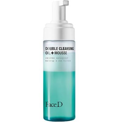 FaceD Face D Doble Limpieza, 160 ml, Limpiador Facial Bifásico, Aceite Desmaquillante + Mousse, Elimina Maquillaje Waterproof FaceD Face D Doble Limpieza, 160 ml, Limpiador Facial Bifásico, Aceite Desmaquillante + Mousse, Elimina Maquillaje Waterproof