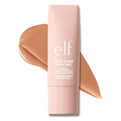 e.l.f. Halo Glow Skin Tint SPF 50 Crema hidratante tintada con cobertura ligera y construible para un brillo natural, vegano y libre de crueldad animal, 9 Medium Cool e.l.f. Halo Glow Skin Tint SPF 50 Crema hidratante tintada con cobertura ligera y construible para un brillo natural, vegano y libre de crueldad animal, 9 Medium Cool