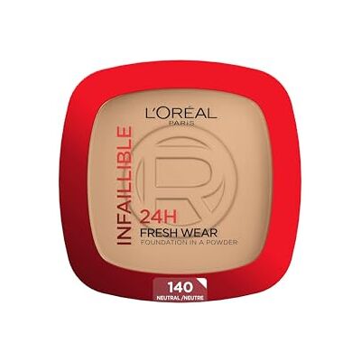 L'Oreal Paris L'Oréal Paris Polvos Compactos Mate Infalible 24H, Larga Duración, Cobertura Media-Alta, Resistente al Agua, Fórmula No Comedogénica, Tono: 140 Neutral, 50 g L'Oreal Paris L'Oréal Paris Polvos Compactos Mate Infalible 24H, Larga Duración, Cobertura Media-Alta, Resistente al Agua, Fórmula No Comedogénica, Tono: 140 Neutral, 50 g
