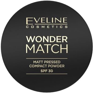 EVELINE COSMETICS Wonder Match Polvo compacto con SPF 30 Acabado mate, fórmula vegana, cobertura media a completa EVELINE COSMETICS Wonder Match Polvo compacto con SPF 30 Acabado mate, fórmula vegana, cobertura media a completa