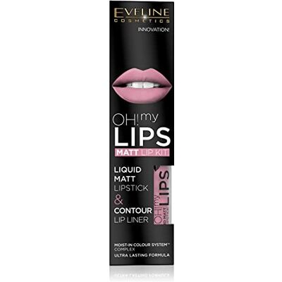 EVELINE COSMETICS Eveline Oh! My Lips Matt Lip Kit Liquid Matt Lipstick And Contour Lip Liner 03 Nude Rosa 50 g (5901761966695) EVELINE COSMETICS Eveline Oh! My Lips Matt Lip Kit Liquid Matt Lipstick And Contour Lip Liner 03 Nude Rosa 50 g (5901761966695)