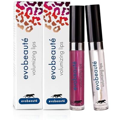 EVOBEAUTÉ evolips Set Avantage Volumizing Lips "pretty plump" + "sugar plum" 5 ml I Fluido para labios con efecto volumen, colorido I Gloss hidratante para cuidado de labios EVOBEAUTÉ evolips Set Avantage Volumizing Lips "pretty plump" + "sugar plum" 5 ml I Fluido para labios con efecto volumen, colorido I Gloss hidratante para cuidado de labios