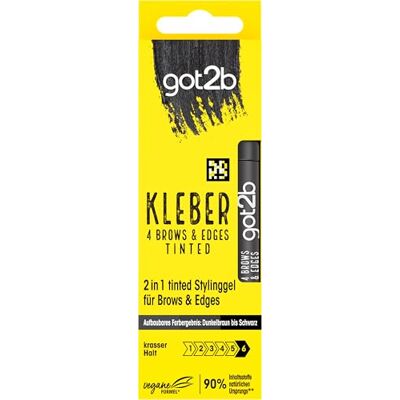 Got2B Pegamento 4 Brows & Edges Tinted Dark Brown to Black (16 ml), Tinted 2 en 1 Gel para cejas y pelo Mascara con práctico cepillo de cejas para peinar y fijar el pelo del bebé, fórmula vegana Got2B Pegamento 4 Brows & Edges Tinted Dark Brown to Black (16 ml), Tinted 2 en 1 Gel para cejas y pelo Mascara con práctico cepillo de cejas para peinar y fijar el pelo del bebé, fórmula vegana