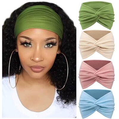 DRESHOW 4 Piezas Diadema Para Mujer Turbante Bohemia Elástico Cinta Banda para El Cabello Diadema Accesorios Para El Cabello DRESHOW 4 Piezas Diadema Para Mujer Turbante Bohemia Elástico Cinta Banda para El Cabello Diadema Accesorios Para El Cabello