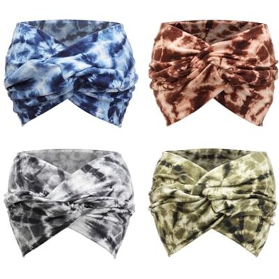 DRESHOW 4 Piezas Diadema Para Mujer Turbante Bohemia Elástico Cinta Banda para El Cabello Diadema Accesorios Para El Cabello DRESHOW 4 Piezas Diadema Para Mujer Turbante Bohemia Elástico Cinta Banda para El Cabello Diadema Accesorios Para El Cabello