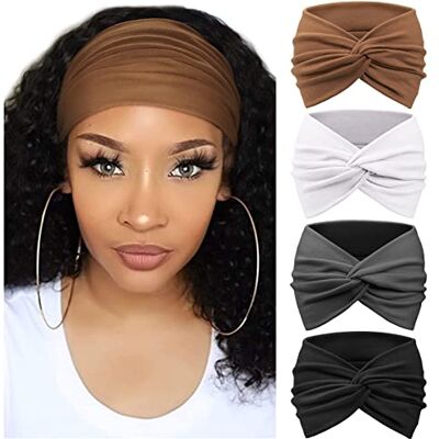 DRESHOW 4 Piezas Diadema Para Mujer Turbante Bohemia Elástico Cinta Banda para El Cabello Diadema Accesorios Para El Cabello DRESHOW 4 Piezas Diadema Para Mujer Turbante Bohemia Elástico Cinta Banda para El Cabello Diadema Accesorios Para El Cabello