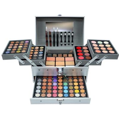 Mya Cosmetics MYA Travel Profesional 168 Colores Maletín de Maquillaje Completo con 94 Sombras de Ojos, 4 Eyeliner, 12 Labiales, 5 Coloretes y Más Mya Cosmetics MYA Travel Profesional 168 Colores Maletín de Maquillaje Completo con 94 Sombras de Ojos, 4 Eyeliner, 12 Labiales, 5 Coloretes y Más