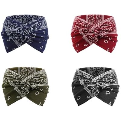DRESHOW 4 Piezas Diadema Para Mujer Turbante Bohemia Elástico Cinta Banda para El Cabello Diadema Accesorios Para El Cabello DRESHOW 4 Piezas Diadema Para Mujer Turbante Bohemia Elástico Cinta Banda para El Cabello Diadema Accesorios Para El Cabello