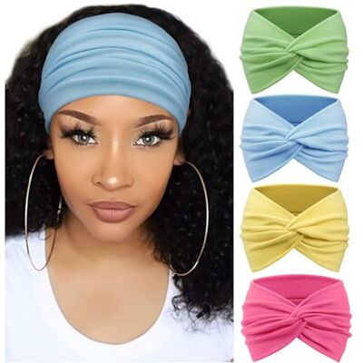DRESHOW 4 Piezas Diadema Para Mujer Turbante Bohemia Elástico Cinta Banda para El Cabello Diadema Accesorios Para El Cabello DRESHOW 4 Piezas Diadema Para Mujer Turbante Bohemia Elástico Cinta Banda para El Cabello Diadema Accesorios Para El Cabello