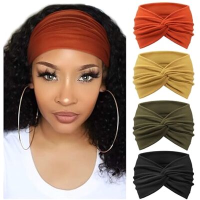 DRESHOW 4 Piezas Diadema Para Mujer Turbante Bohemia Elástico Cinta Banda para El Cabello Diadema Accesorios Para El Cabello DRESHOW 4 Piezas Diadema Para Mujer Turbante Bohemia Elástico Cinta Banda para El Cabello Diadema Accesorios Para El Cabello