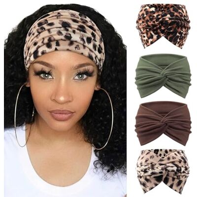 DRESHOW 4 Piezas Diadema Para Mujer Turbante Bohemia Elástico Cinta Banda para El Cabello Diadema Accesorios Para El Cabello DRESHOW 4 Piezas Diadema Para Mujer Turbante Bohemia Elástico Cinta Banda para El Cabello Diadema Accesorios Para El Cabello