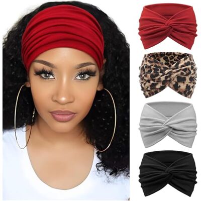 DRESHOW 4 Piezas Diadema Para Mujer Turbante Bohemia Elástico Cinta Banda para El Cabello Diadema Accesorios Para El Cabello DRESHOW 4 Piezas Diadema Para Mujer Turbante Bohemia Elástico Cinta Banda para El Cabello Diadema Accesorios Para El Cabello