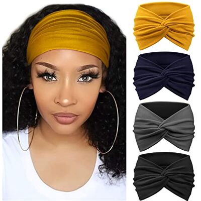 DRESHOW 4 Piezas Diadema Para Mujer Turbante Bohemia Elástico Cinta Banda para El Cabello Diadema Accesorios Para El Cabello DRESHOW 4 Piezas Diadema Para Mujer Turbante Bohemia Elástico Cinta Banda para El Cabello Diadema Accesorios Para El Cabello