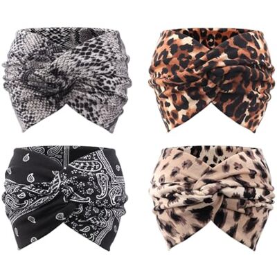DRESHOW 4 Piezas Diadema Para Mujer Turbante Bohemia Elástico Cinta Banda para El Cabello Diadema Accesorios Para El Cabello DRESHOW 4 Piezas Diadema Para Mujer Turbante Bohemia Elástico Cinta Banda para El Cabello Diadema Accesorios Para El Cabello