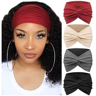 DRESHOW 4 Piezas Diadema Para Mujer Turbante Bohemia Elástico Cinta Banda para El Cabello Diadema Accesorios Para El Cabello DRESHOW 4 Piezas Diadema Para Mujer Turbante Bohemia Elástico Cinta Banda para El Cabello Diadema Accesorios Para El Cabello