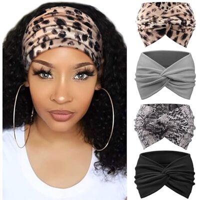 DRESHOW 4 Piezas Diadema Para Mujer Turbante Bohemia Elástico Cinta Banda para El Cabello Diadema Accesorios Para El Cabello DRESHOW 4 Piezas Diadema Para Mujer Turbante Bohemia Elástico Cinta Banda para El Cabello Diadema Accesorios Para El Cabello