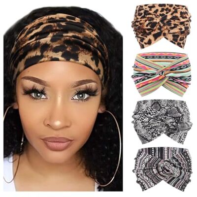 DRESHOW 4 Piezas Diadema Para Mujer Turbante Bohemia Elástico Cinta Banda para El Cabello Diadema Accesorios Para El Cabello DRESHOW 4 Piezas Diadema Para Mujer Turbante Bohemia Elástico Cinta Banda para El Cabello Diadema Accesorios Para El Cabello