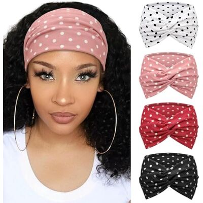 DRESHOW 4 Piezas Diadema Para Mujer Turbante Bohemia Elástico Cinta Banda para El Cabello Diadema Accesorios Para El Cabello DRESHOW 4 Piezas Diadema Para Mujer Turbante Bohemia Elástico Cinta Banda para El Cabello Diadema Accesorios Para El Cabello