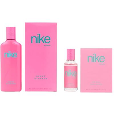 Nike Sweet Blossom Promoción 75 ml + 30 ml, Colonia Mujer, Pack 2 Productos, Perfume Formato Spray, Eau de Toilette natural y Femenina, Aroma Floral Afrutado, Fragancia Fresca Nike Sweet Blossom Promoción 75 ml + 30 ml, Colonia Mujer, Pack 2 Productos, Perfume Formato Spray, Eau de Toilette natural y Femenina, Aroma Floral Afrutado, Fragancia Fresca