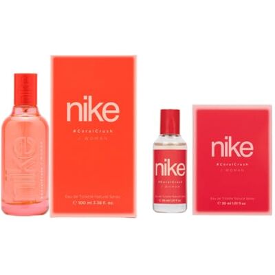 Nike Coral Crush Promoción 100 ml + 30 ml, Colonia Mujer, Pack 2 Productos, Perfume Formato Spray, Eau de Toilette Natural y Femenina, Aroma Floral Afrutado, Fragancia Dulce Nike Coral Crush Promoción 100 ml + 30 ml, Colonia Mujer, Pack 2 Productos, Perfume Formato Spray, Eau de Toilette Natural y Femenina, Aroma Floral Afrutado, Fragancia Dulce