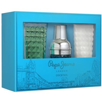 Pepe Jeans Cocktail Edition For Him Perfumes Hombre Estuche 3 Piezas Pack Regalo, Eau de Toilette 30ml, After Shave 50ml y Shower Gel 50ml, Set Fragancia Cítrica y Amaderada Pepe Jeans Cocktail Edition For Him Perfumes Hombre Estuche 3 Piezas Pack Regalo, Eau de Toilette 30ml, After Shave 50ml y Shower Gel 50ml, Set Fragancia Cítrica y Amaderada