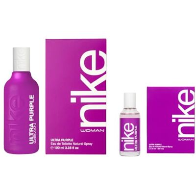 Nike Ultra Purple Promoción 100ml + 30ml, Colonia Mujer, Pack 2 Productos, Perfume Formato Spray, Eau de Toilette Natural y Femenina, Aroma Floral Afrutado, Fragancia Fresca Nike Ultra Purple Promoción 100ml + 30ml, Colonia Mujer, Pack 2 Productos, Perfume Formato Spray, Eau de Toilette Natural y Femenina, Aroma Floral Afrutado, Fragancia Fresca