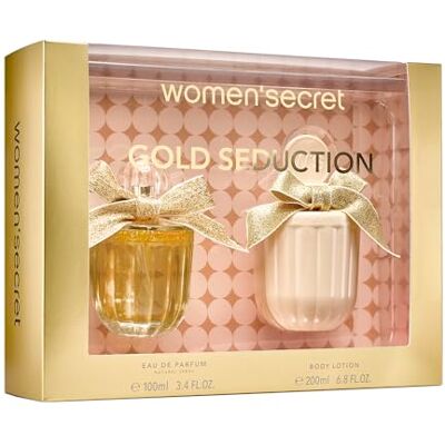 Women'secret Gold Seduction Perfumes de Mujer Estuche 2 Piezas Pack Regalo, Eau de Parfum 100ml y Body Lotion 200ml, Set Fragancia Floral, Afrutada y Gourmand Women'secret Gold Seduction Perfumes de Mujer Estuche 2 Piezas Pack Regalo, Eau de Parfum 100ml y Body Lotion 200ml, Set Fragancia Floral, Afrutada y Gourmand