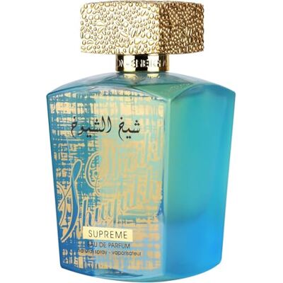 Lattafa Sheikh Al Shuyukh Supreme Spicy, Sweet, Woody, Amber Eau de Parfum Spray de larga duración para unisex, 96.4 g / 100 ml Lattafa Sheikh Al Shuyukh Supreme Spicy, Sweet, Woody, Amber Eau de Parfum Spray de larga duración para unisex, 96.4 g / 100 ml