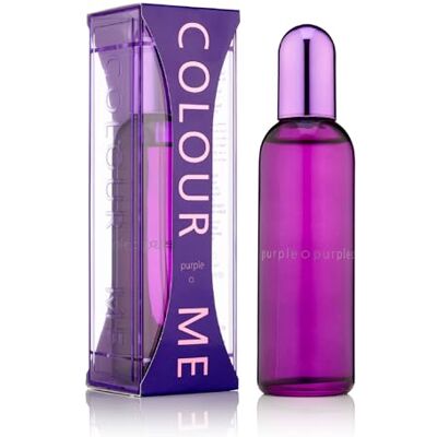 COLOUR ME Purple EDP para Mujer Musgo de Roble y Ámbar, Elegante 100ml Eau de Parfum Mujer, Aroma Floral y Cálido, Pachulí, Bergamota, Larga Duración, Regalo para Mujer COLOUR ME Purple EDP para Mujer Musgo de Roble y Ámbar, Elegante 100ml Eau de Parfum Mujer, Aroma Floral y Cálido, Pachulí, Bergamota, Larga Duración, Regalo para Mujer