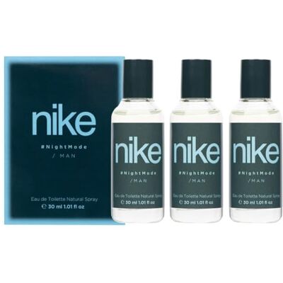 Nike Night Mode Pack de 3 x 30 ml, Colonia Hombre, Formato Viaje en Spray, Perfume Hombre, Eau de Toilette Natural y Masculina, Aroma Frutal Amaderado, Fragancia Fresca Nike Night Mode Pack de 3 x 30 ml, Colonia Hombre, Formato Viaje en Spray, Perfume Hombre, Eau de Toilette Natural y Masculina, Aroma Frutal Amaderado, Fragancia Fresca