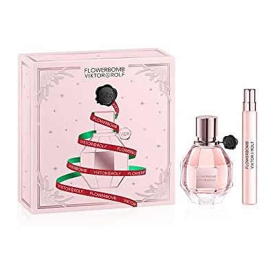 Viktor & Rolf Flowerbomb Christmas Edition Gift Set 50Ml Edp + 10Ml Edp para hombre y mujer, para una fragancia diaria bien cuidada, 50ml Viktor & Rolf Flowerbomb Christmas Edition Gift Set 50Ml Edp + 10Ml Edp para hombre y mujer, para una fragancia diaria bien cuidada, 50ml