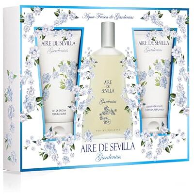Instituto Español Aire de Sevilla Gardenias Set Perfume para Mujer EDT, Crema Perfumada y Gel Exfoliante Instituto Español Aire de Sevilla Gardenias Set Perfume para Mujer EDT, Crema Perfumada y Gel Exfoliante